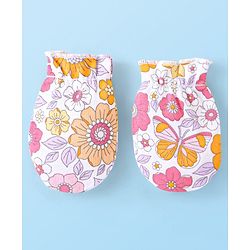 Babyhug 100% Cotton Mittens & Booties Floral Print - Multicolour