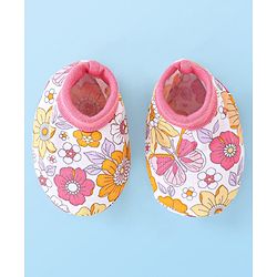 Babyhug 100% Cotton Mittens & Booties Floral Print - Multicolour