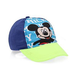 Babyhug Disney Cotton Summer Cap With Mickey Mouse Graphics - Blue & Green