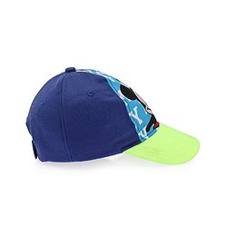 Babyhug Disney Cotton Summer Cap With Mickey Mouse Graphics - Blue & Green