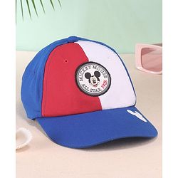 Babyhug Disney Cotton Summer Cap With Mickey Mouse Graphics - Blue