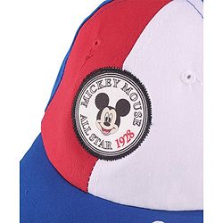 Babyhug Disney Cotton Summer Cap With Mickey Mouse Graphics - Blue