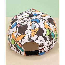 Babyhug Disney Cotton Summer Cap With Mickey Mouse Family All Over Print - Multicolor