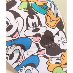 Babyhug Disney Cotton Summer Cap With Mickey Mouse Family All Over Print - Multicolor