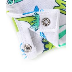 Babyhug Single Jersey Knit Beach Theme Dungaree with Striped Half Sleeves T-Shirt - Blue