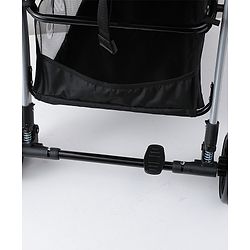 Babyhug Stroller with Reversible Handle Adjustable Backrest & Canopy - Blue| Concealed Link Brake| Suspension Wheels| Removable Food Tray