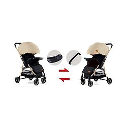 Babyhug Stroller with Reversible Handle Adjustable Backrest & Canopy - Blue| Concealed Link Brake| Suspension Wheels| Removable Food Tray