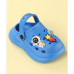 Cute Walk by Babyhug Back Strap Closure Clogs with Spaceship Applique - Blue