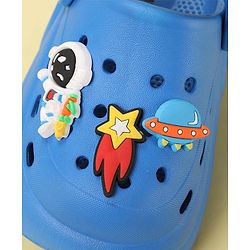 Cute Walk by Babyhug Back Strap Closure Clogs with Spaceship Applique - Blue