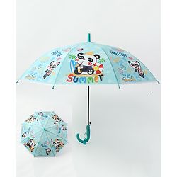 Babyhug Free size Umbrella With Panda Print - Sky Blue