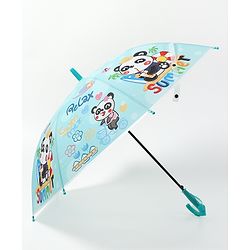 Babyhug Free size Umbrella With Panda Print - Sky Blue