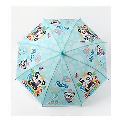 Babyhug Free size Umbrella With Panda Print - Sky Blue
