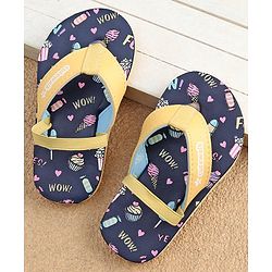 Cute Walk by Babyhug  Flip Flops with Back Strap Heart Print - Blue