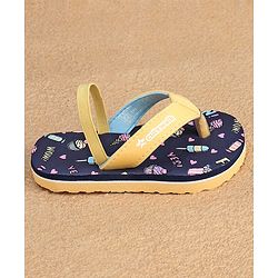 Cute Walk by Babyhug  Flip Flops with Back Strap Heart Print - Blue