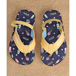 Cute Walk by Babyhug  Flip Flops with Back Strap Heart Print - Blue