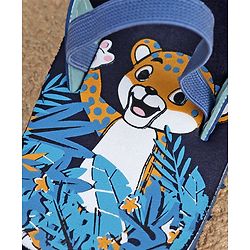 Cute Walk by Babyhug  Flip Flops with Back Strap Animal Print - Blue