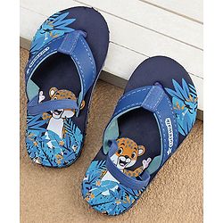 Cute Walk by Babyhug  Flip Flops with Back Strap Animal Print - Blue