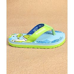 Cute Walk by Babyhug Slip On Flip Flops with Dinosaur Print - Blue & Green