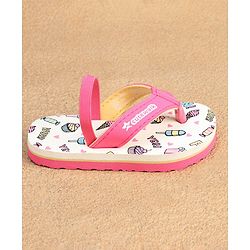 Cute Walk by Babyhug  Flip Flops with Back Strap Heart Print - Pink & White