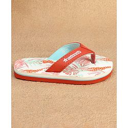Cute Walk by Babyhug Slip On Flip Flops with Giraffe Print - Orange