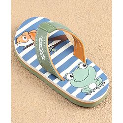 Cute Walk by Babyhug Slip On Flip Flops with Frog Print - Green