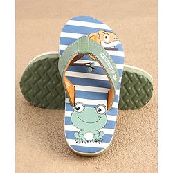 Cute Walk by Babyhug Slip On Flip Flops with Frog Print - Green
