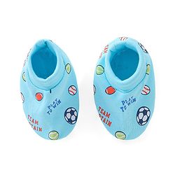 Babyhug 100% Cotton Mittens & Booties Sports Print - Blue