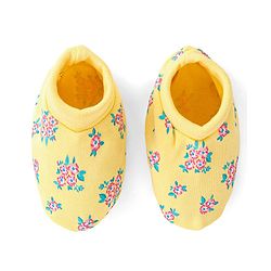 Babyhug 100% Cotton Mittens & Booties Floral Print - Yellow