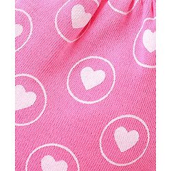 Babyhug 100% Cotton Interlock Mittens & Booties Set Hearts Print - Pink