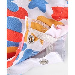 Babyhug 100% Cotton Knit Frill Sleeves Romper with Rainbow Print - Multicolour