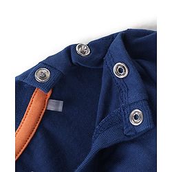 Babyhug Cotton Knit Half Sleeves T-Shirt & Shorts Set With Text Print - Blue & Orange