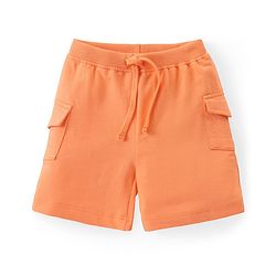 Babyhug Cotton Knit Half Sleeves T-Shirt & Shorts Set With Text Print - Blue & Orange