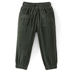 Babyhug Cotton Lycra Full Length Stretchable Corduroy Pants - Olive