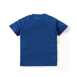 Babyhug Single Jersey Knit Half Sleeves T-Shirt & Shorts Set Text Print - Blue & Orange