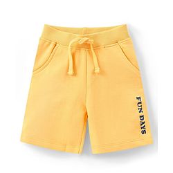 Babyhug Single Jersey Knit Half Sleeves T-Shirt & Shorts Set Text Print - Blue & Orange