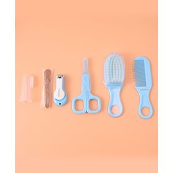 Babyhug Grooming Kit Blue - 7 Pieces - L 19 x B 18.5 x H 2 cm Blue