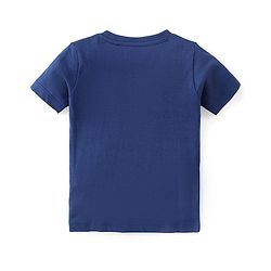 Babyhug Cotton Knit Half Sleeves T-Shirt & Shorts Set With Lion Print - Blue & Red