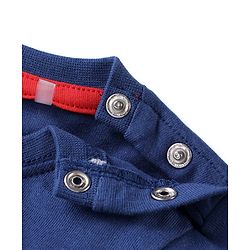 Babyhug Cotton Knit Half Sleeves T-Shirt & Shorts Set With Lion Print - Blue & Red