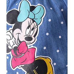 Babyhug Disney Cotton Half Sleeves T-Shirt with Dungaree  Minnie Mouse Print - Multicolour