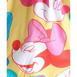 Babyhug Disney Single Jersey Knit Half Sleeves Top And Denim Skirt With Minnie Mouse Print - Multicolor