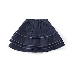 Babyhug Disney Single Jersey Knit Half Sleeves Top And Denim Skirt With Minnie Mouse Print - Multicolor