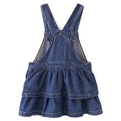 Babyhug Disney Single Jersey Knit Layered Frock with Half Sleeves T-Shirt Winnie The Pooh Print - Blue White & Pink