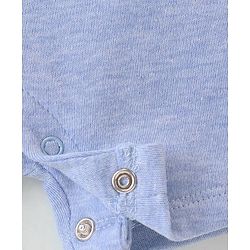 Babyhug 100% Cotton Knit Interlock Half Sleeves Romper With Teddy Print - Blue