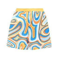 Babyhug Cotton Knit Half Sleeves Text & Marble Printed T-Shirt & Shorts Set - Multicolour