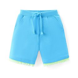 Babyhug Cotton Knit Half Sleeves Polo T-Shirt & Shorts Set With Dancing Croc Print - Green & Blue