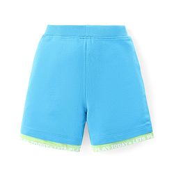 Babyhug Cotton Knit Half Sleeves Polo T-Shirt & Shorts Set With Dancing Croc Print - Green & Blue
