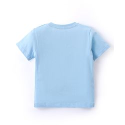 Babyhug Single Jersey Knit Half Sleeves T-Shirt & Shorts Set with Monster Print - Blue