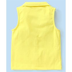 Babyhug Knit Sleeveless Co-Ord Set Solid Color - Yellow