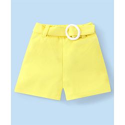 Babyhug Knit Sleeveless Co-Ord Set Solid Color - Yellow