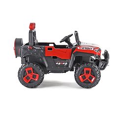 Babyhug RANGER 4X4 Battery Operated Ride On Jeep with Music & LED Lights - Red| Forward & Reverse Drive| Wide Comfortable Seat| Rechargeable Battery| Remote Control| Pre-loaded Music with USB & AUX| Easy to Assemble| Wide Comfortable Seat| Easy to Op